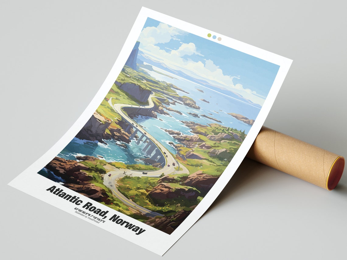 Atlantic Road Norway Dramatic Coastal Bridge Scenic Drive Poster - Image 2