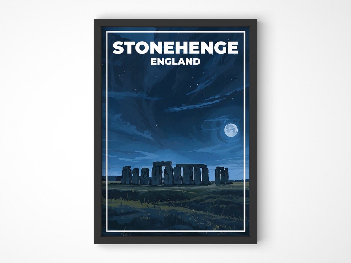 Stonehenge England Moonlit Starry Night Ancient Monument Poster - Image 4