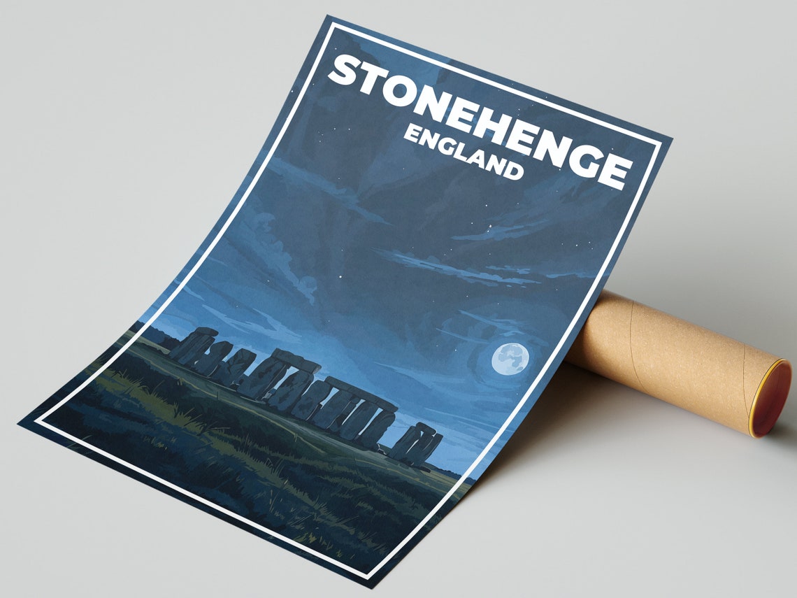 Stonehenge England Moonlit Starry Night Ancient Monument Poster - Image 3