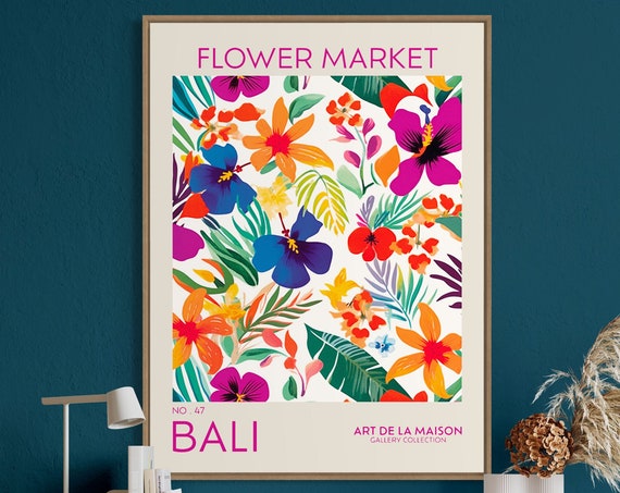 Flower Market, Botanical Vintage Decor Poster