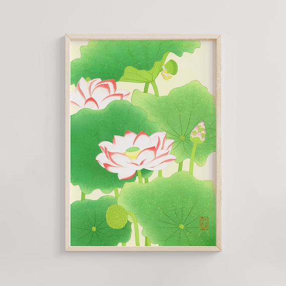 Ito Nisaburo Ukiyo-e Floral Art Print, Vintage