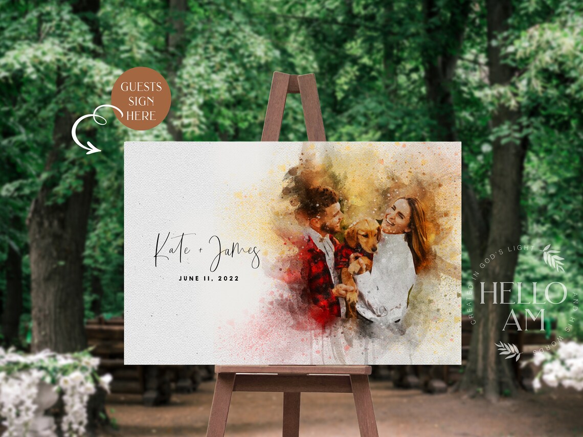 Wedding Venue Watercolor Guest Book Alternative Print - Image 4