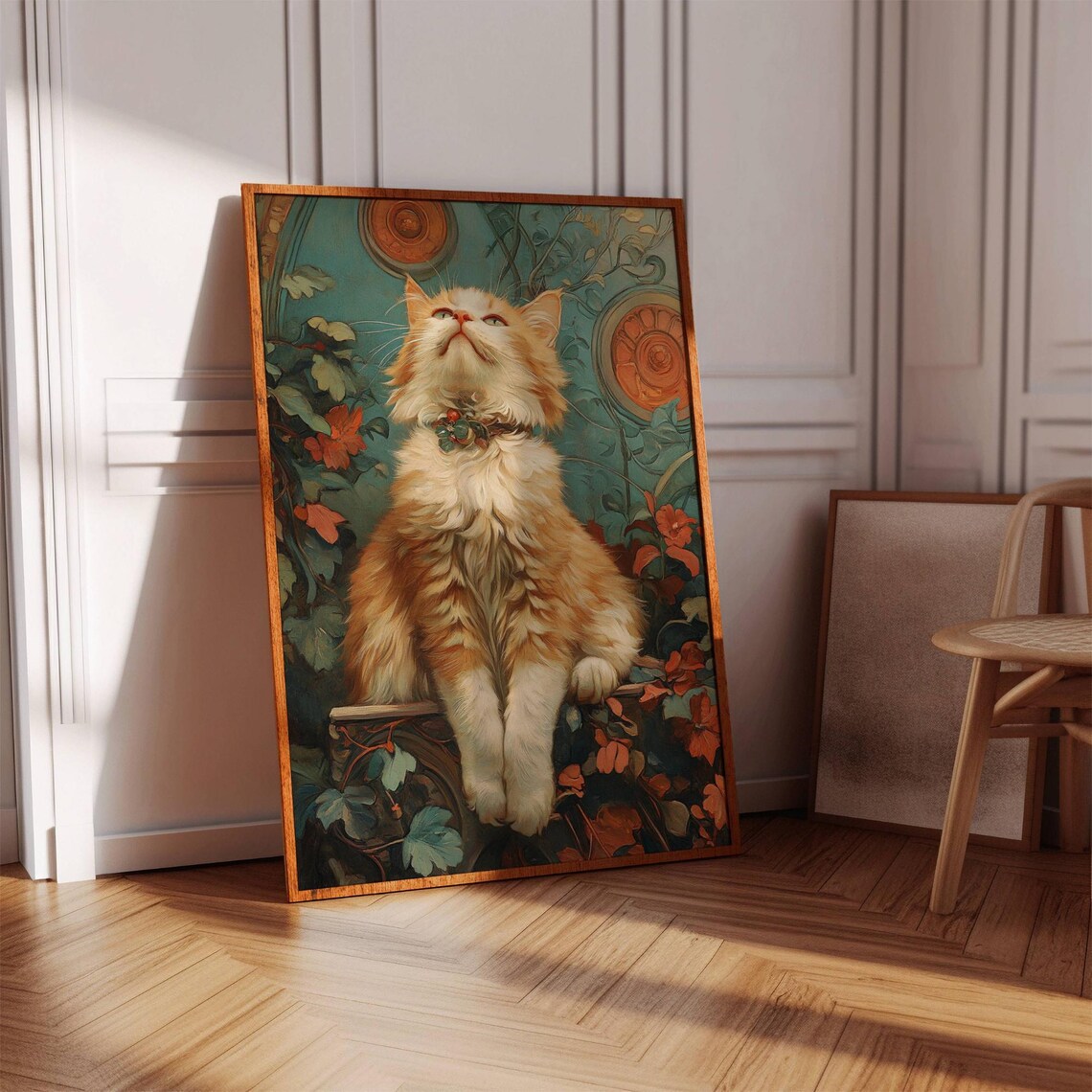 Art Deco Nouveau Cat Print, Alphonse Mucha Vintage - Image 2