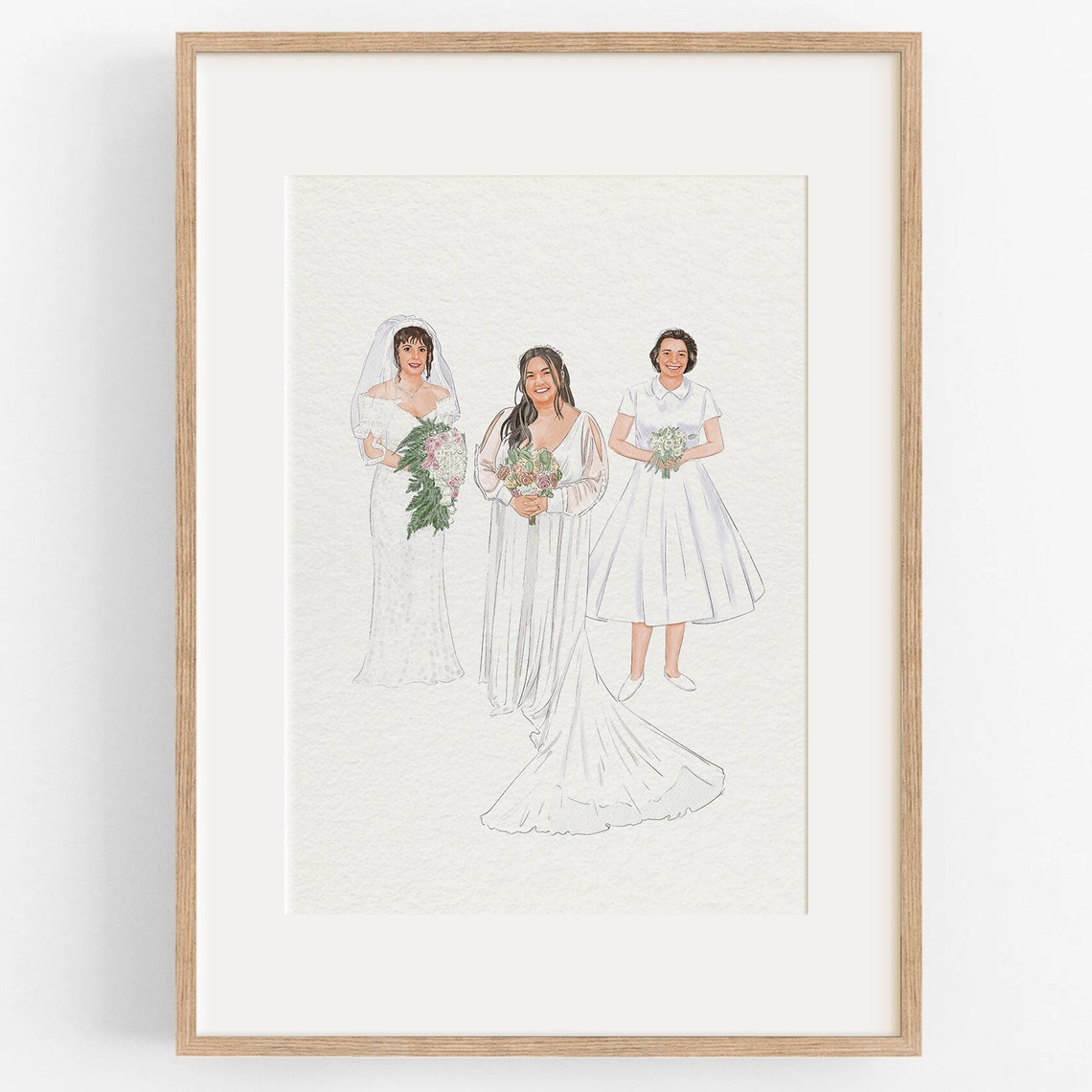 Generational Wedding Portrait Mom Gift From Daughter Mother Of The Bride Gifts Marriage Gift Meaningful Mother Of Groom Gift - Image 4