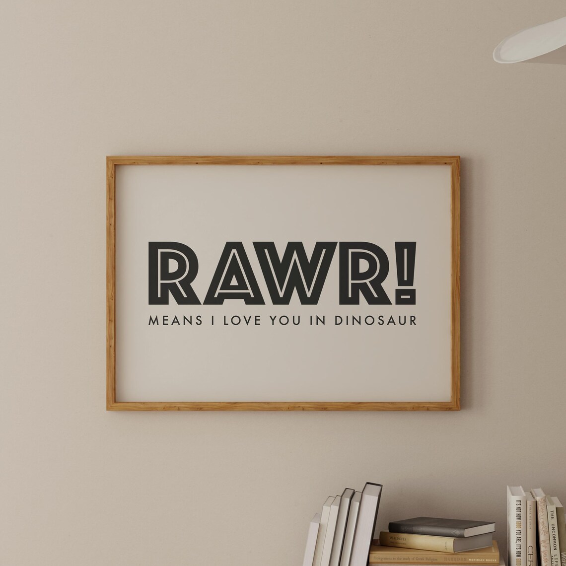 Rawr Means I Love You in Dinosaur Black Kids Typography Poster