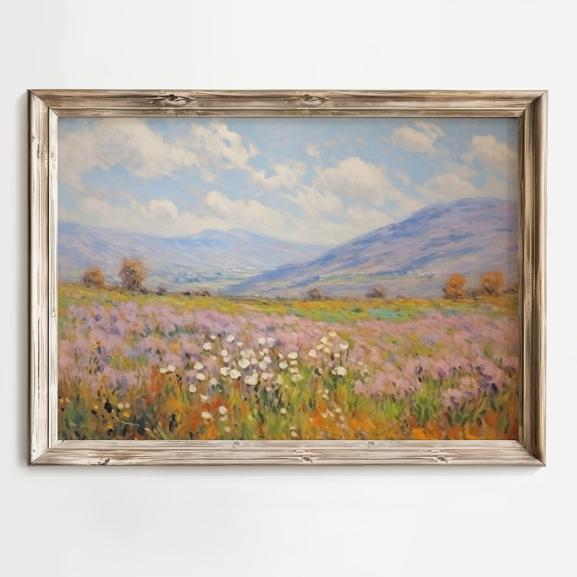 Wildflower Mountain Meadow Landscape Purple Bloom Valley Poster