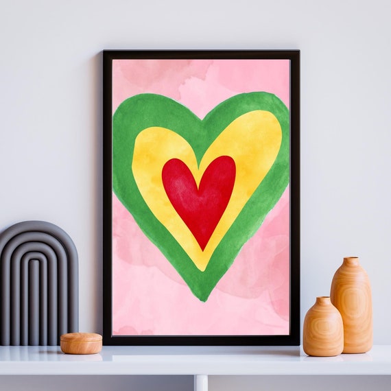 Motivational Wall Decor Wall Art Stand Tall Show Them All Heartstopper Rainbow Colorful Heart Watercolour Poster Poster