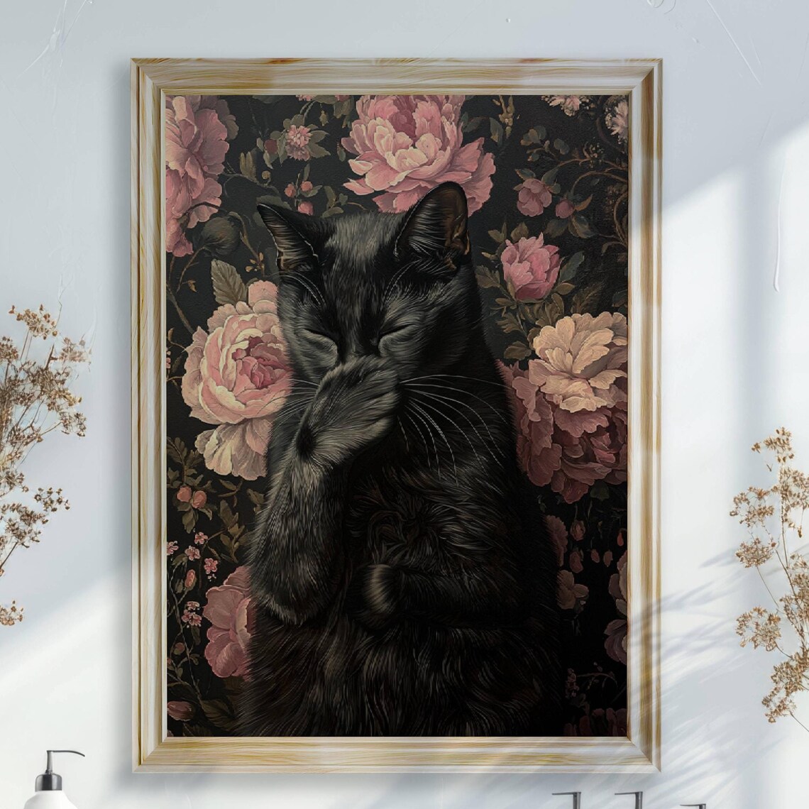 Funny Cat Bathroom Toilet Humor Art Print, Cat Lover