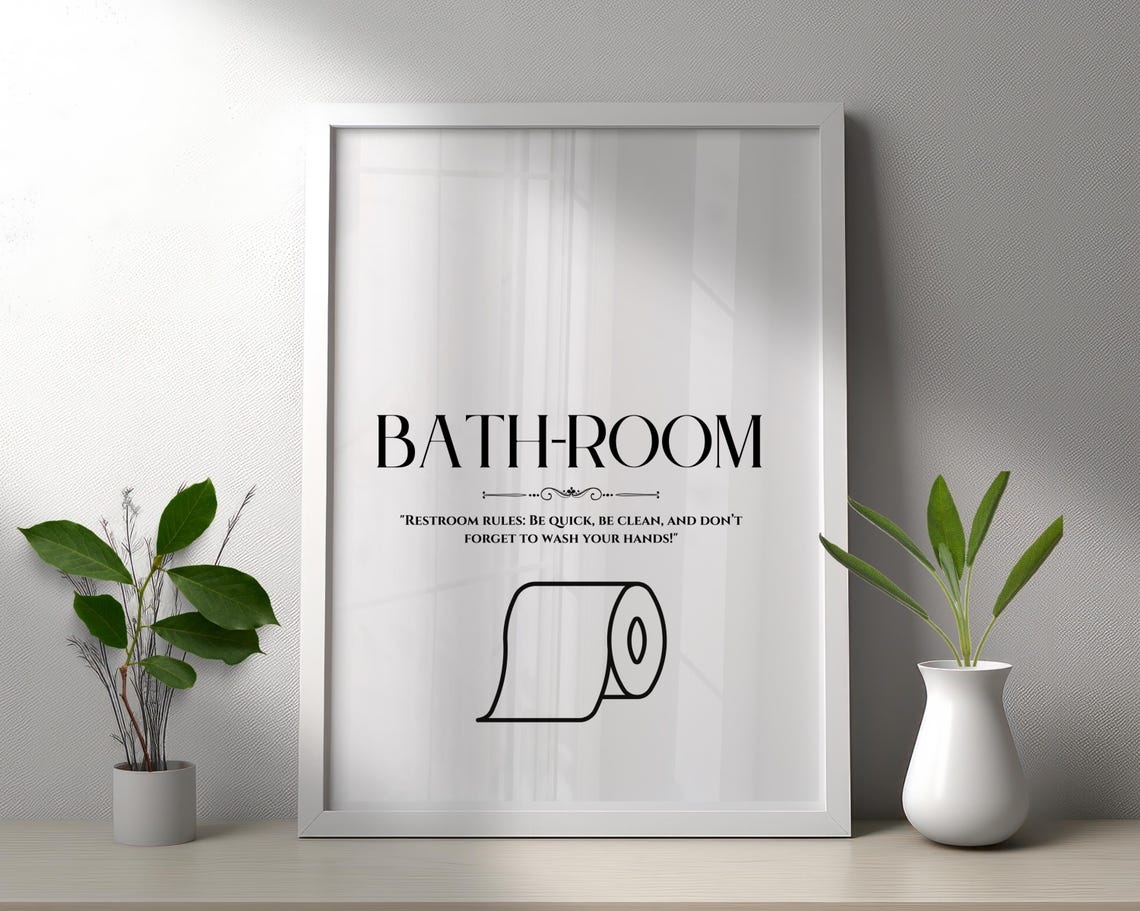 Bathroom Wall Art Wall Quotes Funny Wall Quotes Minimalist Wall Art Instant Cute Quotes - Image 3