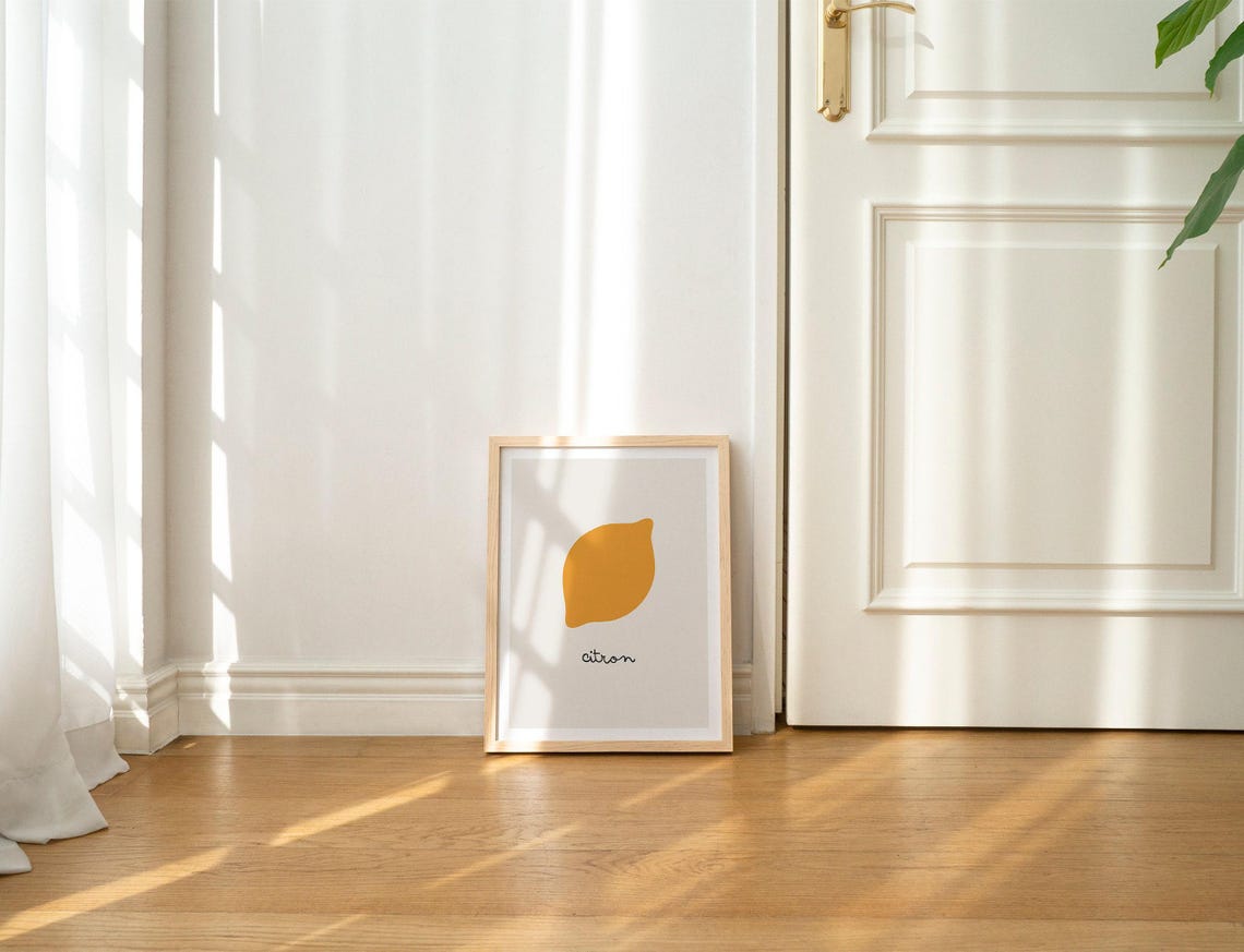 Minimalist Yellow Lemon Illustration With French Word Citron Poster - Image 2