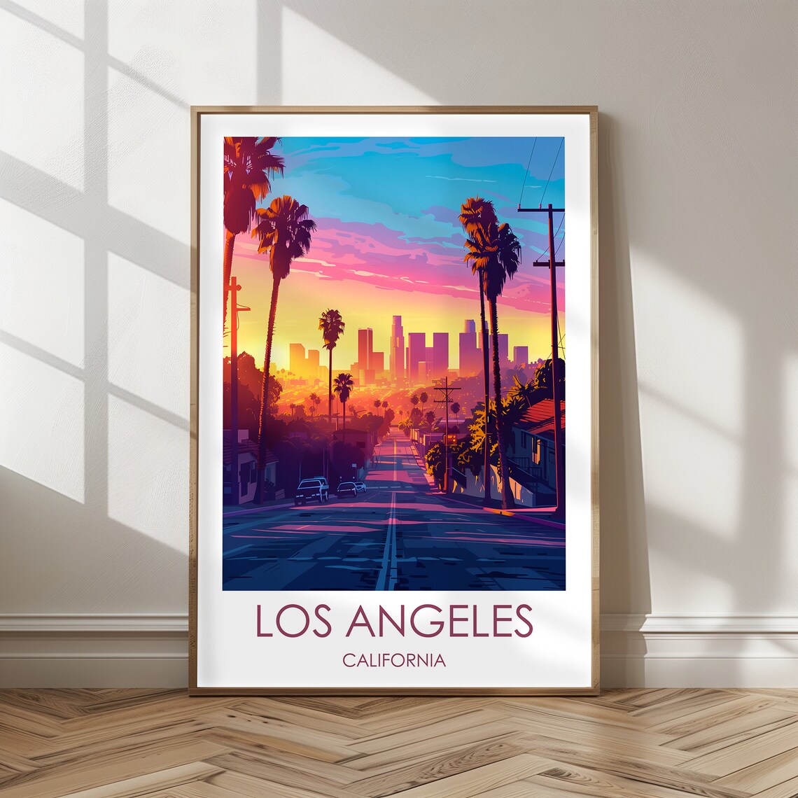 Los Angeles Vintage Travel Poster, Wall Decoration Fans