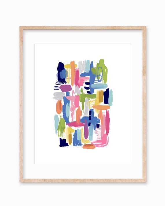 Colorful Abstract Art Painting, Kids Nursery Decor