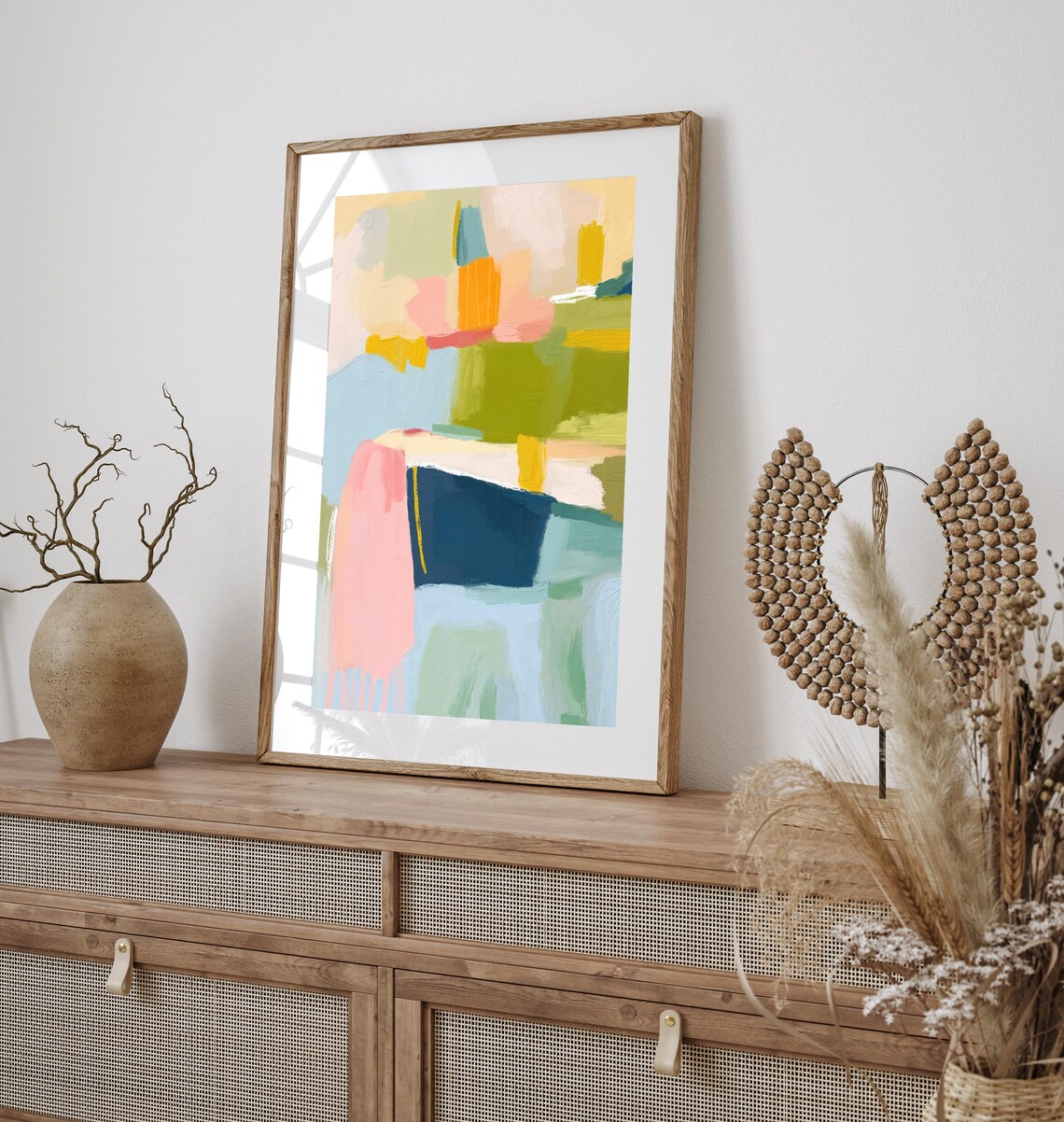 Pastel Coastal Landscape Abstract Art Print