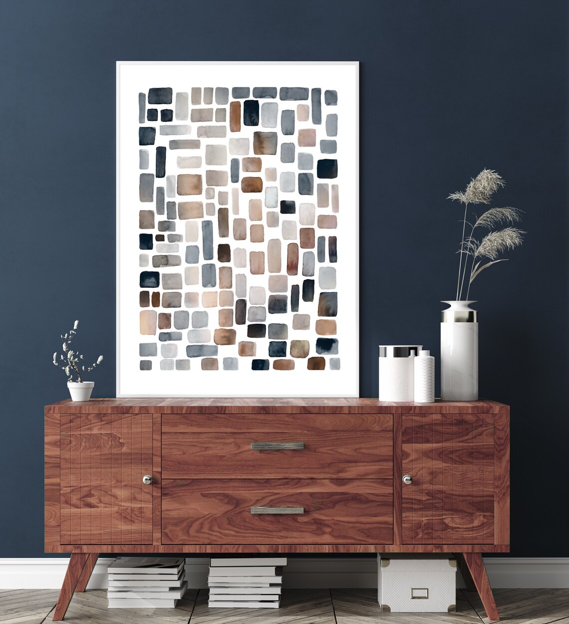 Modern Watercolor Abstract Painting, Minimalist Decor