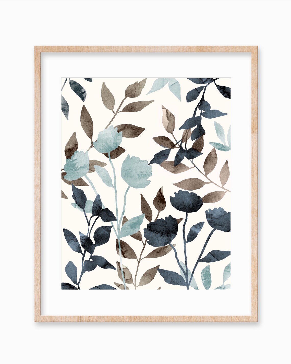 Neutral Watercolor Abstract Plant, Minimalist Botanical Art
