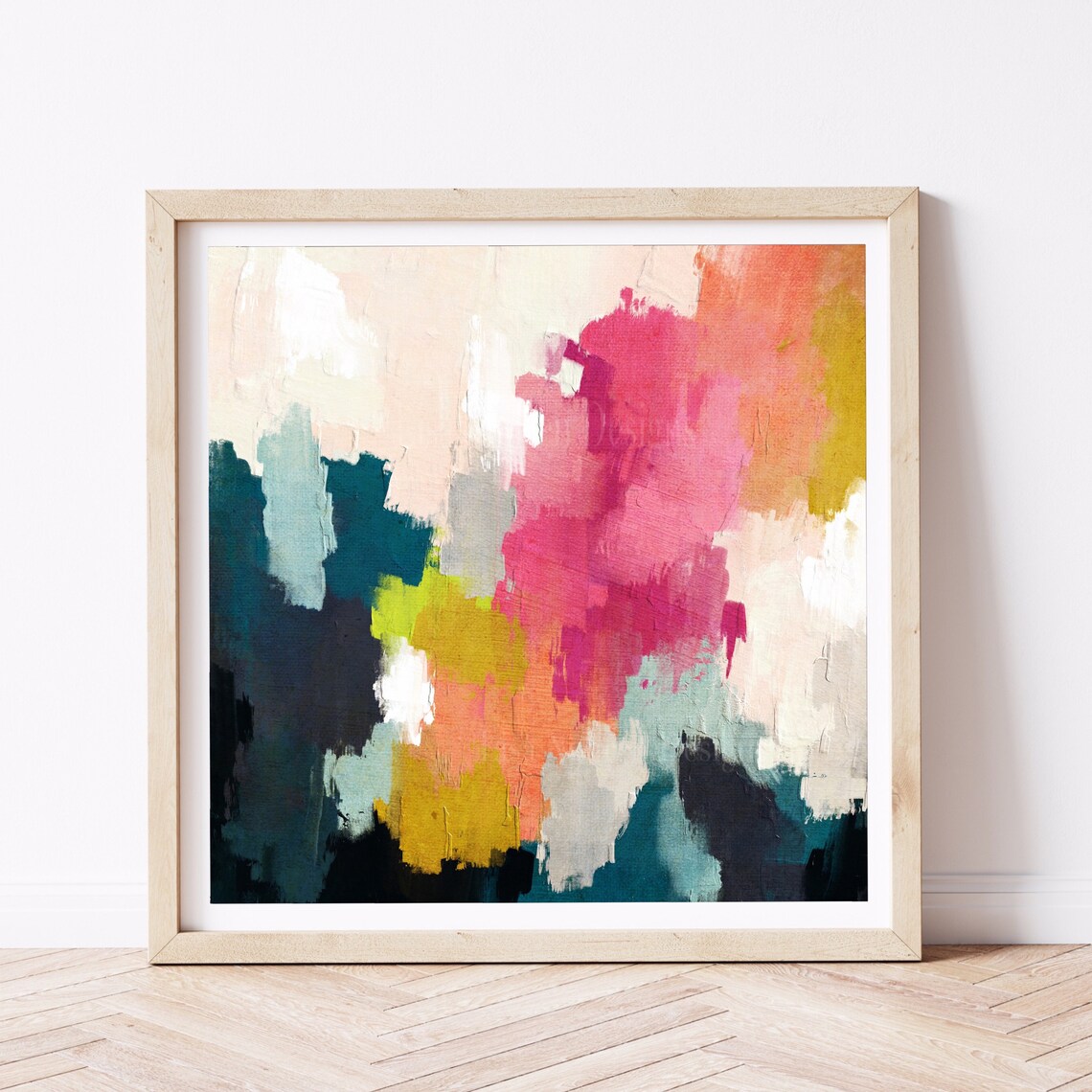Square Abstract Art Print, Modern Bold Minimalist