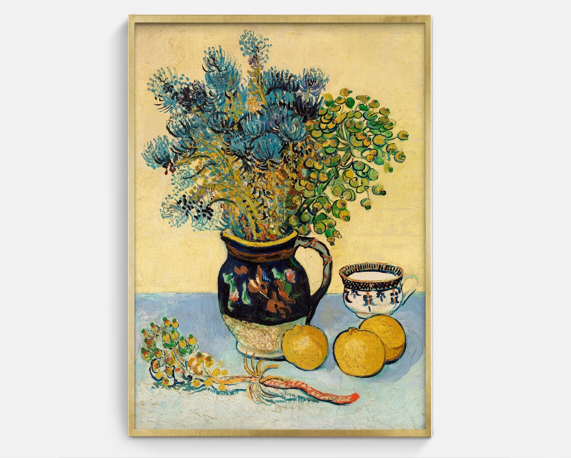 Still Life With Lemons Vintage Kitchen Art Print