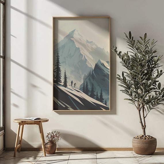 Mountain Adventure Nursery Wall Art Kids Poster Outdoor Nature Scene Decor Gift For Explorer Children Playroom Print
