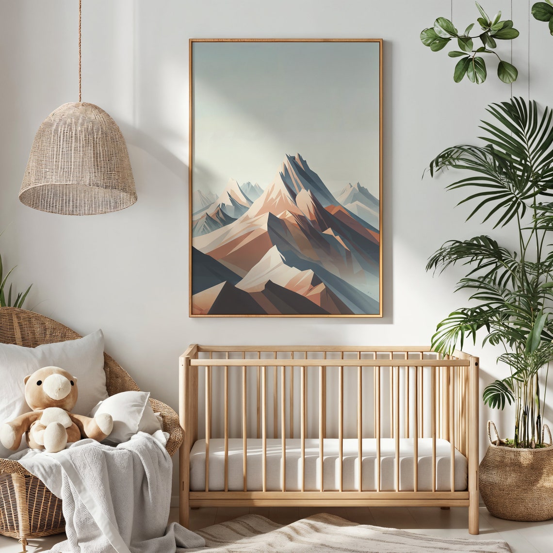 Mountain Landscape Nursery Wall Art Kids Room Decor Abstract Geometric Print Adventure Theme Poster Gift - Image 4