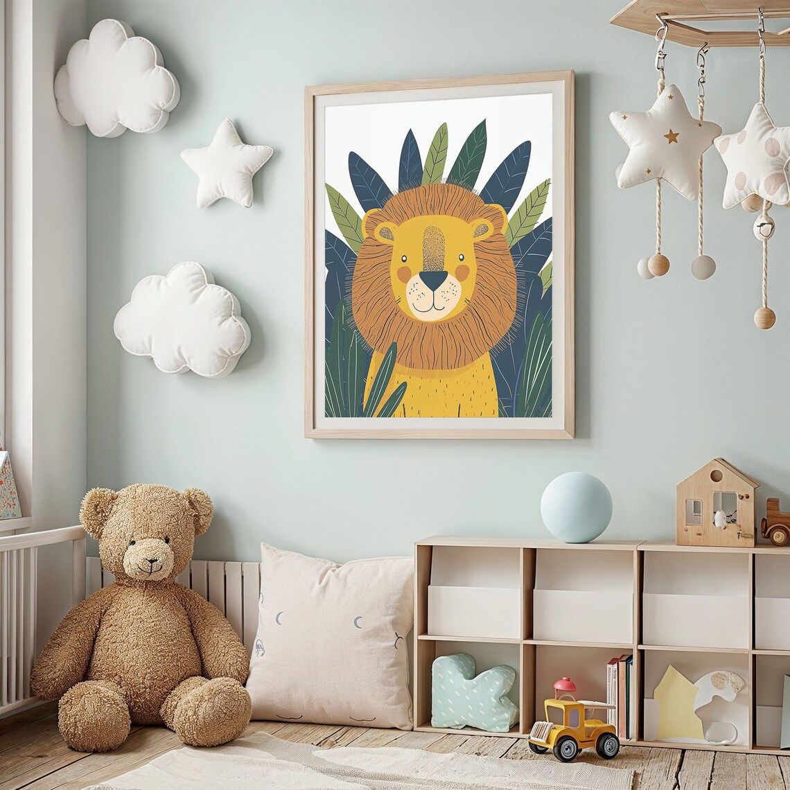 Lion Cub Nursery Safari Animal Art Print, Kids - Image 4