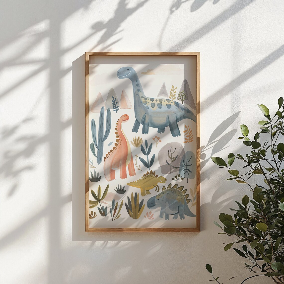 Playful Dinosaur Nursery Art Print, Kids Room Decor - Image 5