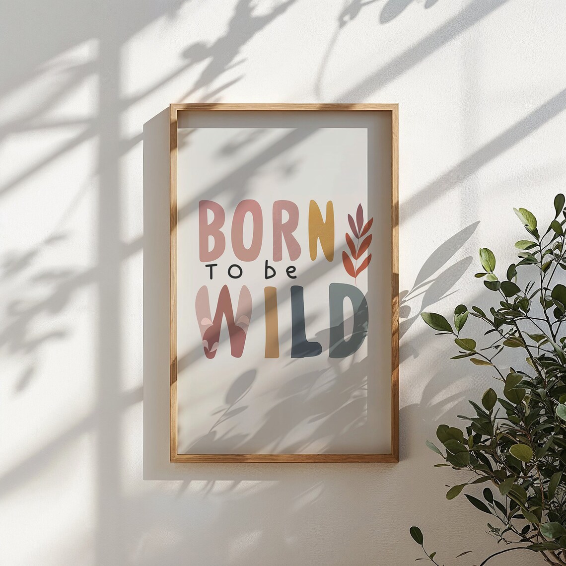Born To Be Wild Nursery Quote Pastel Typography Kids Bedroom Poster - Image 3