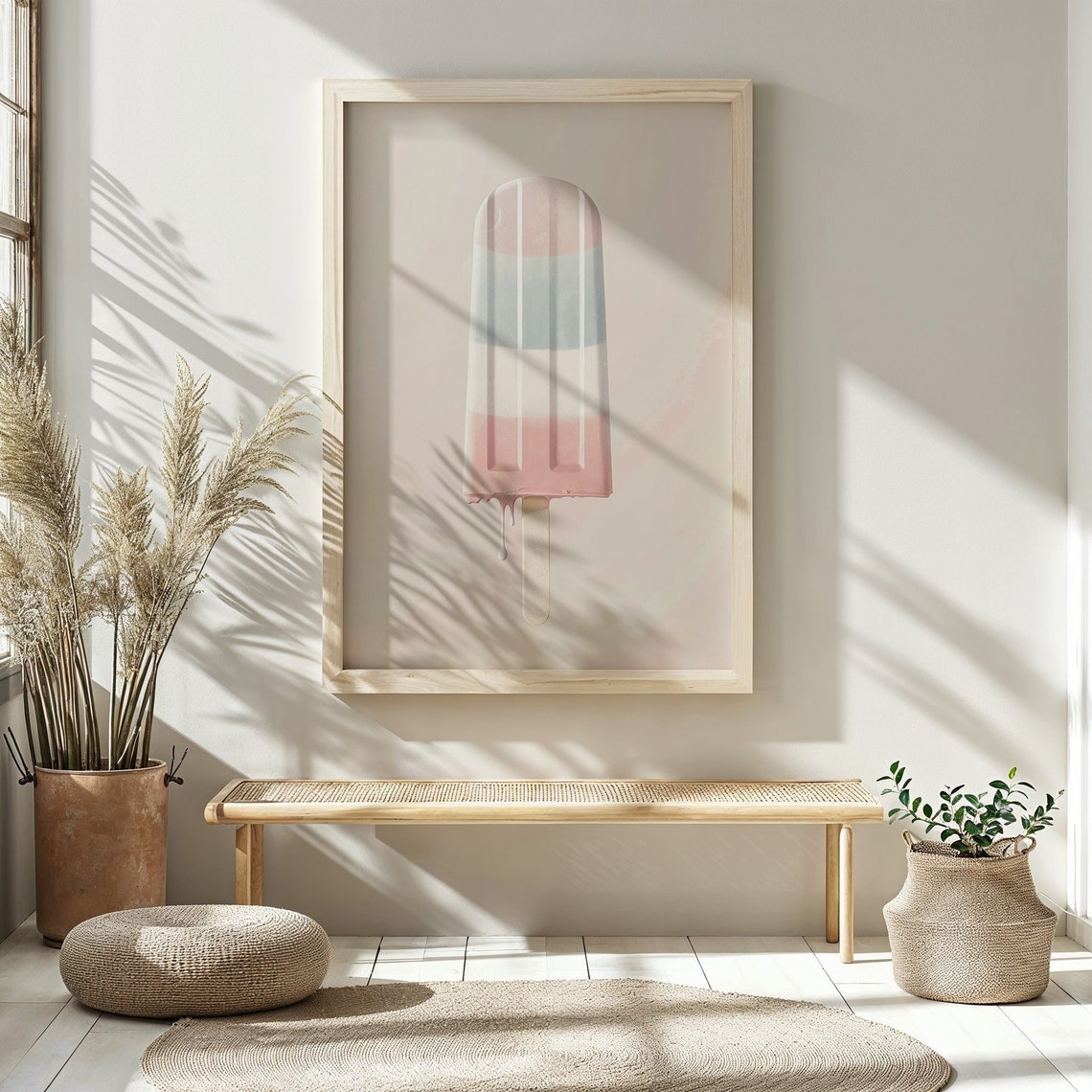 Melting Pastel Popsicle Ice Cream Art Kitchen Nursery Kids Room Poster