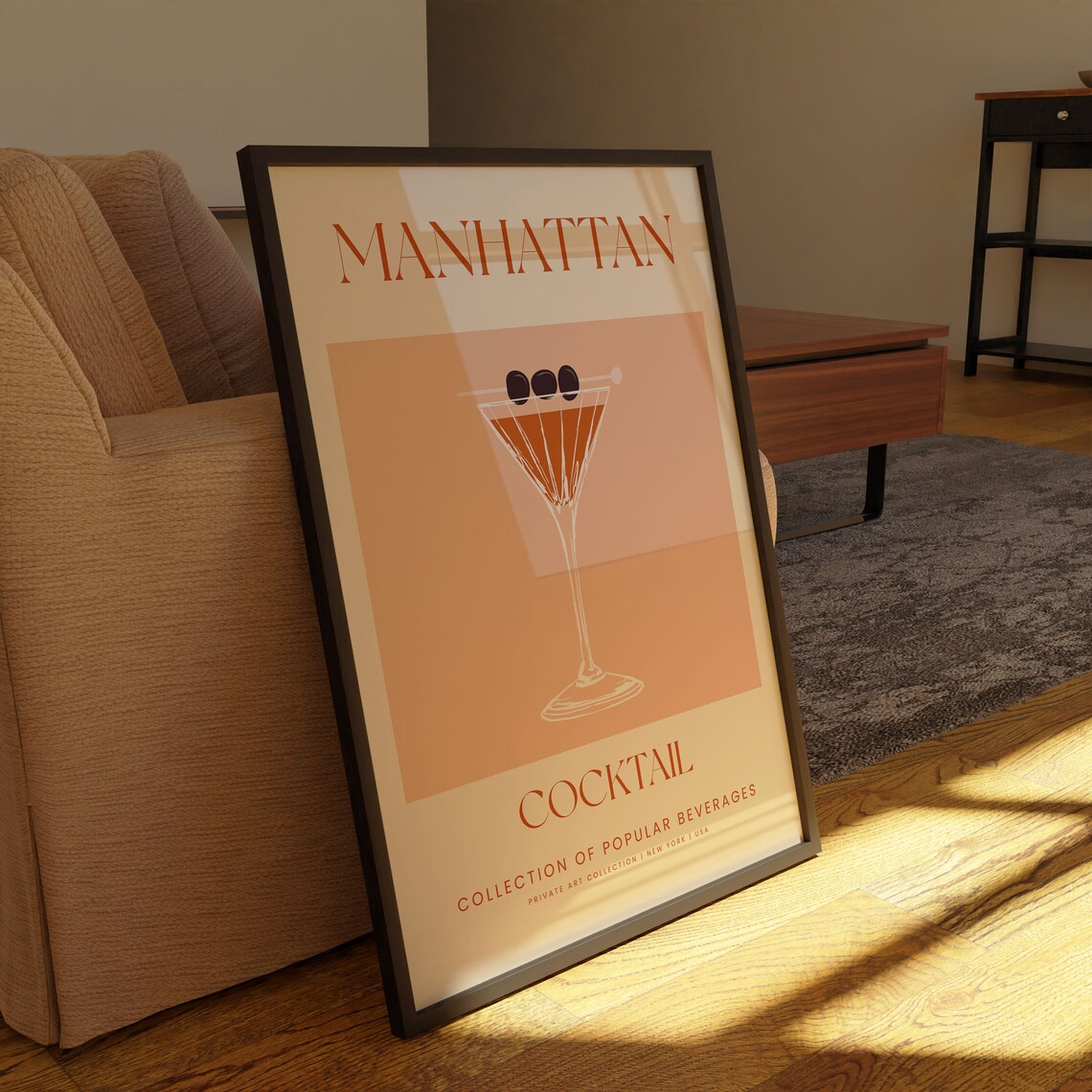 Manhattan Cocktail Recipe, Vintage Modern Eclectic Decor - Image 3