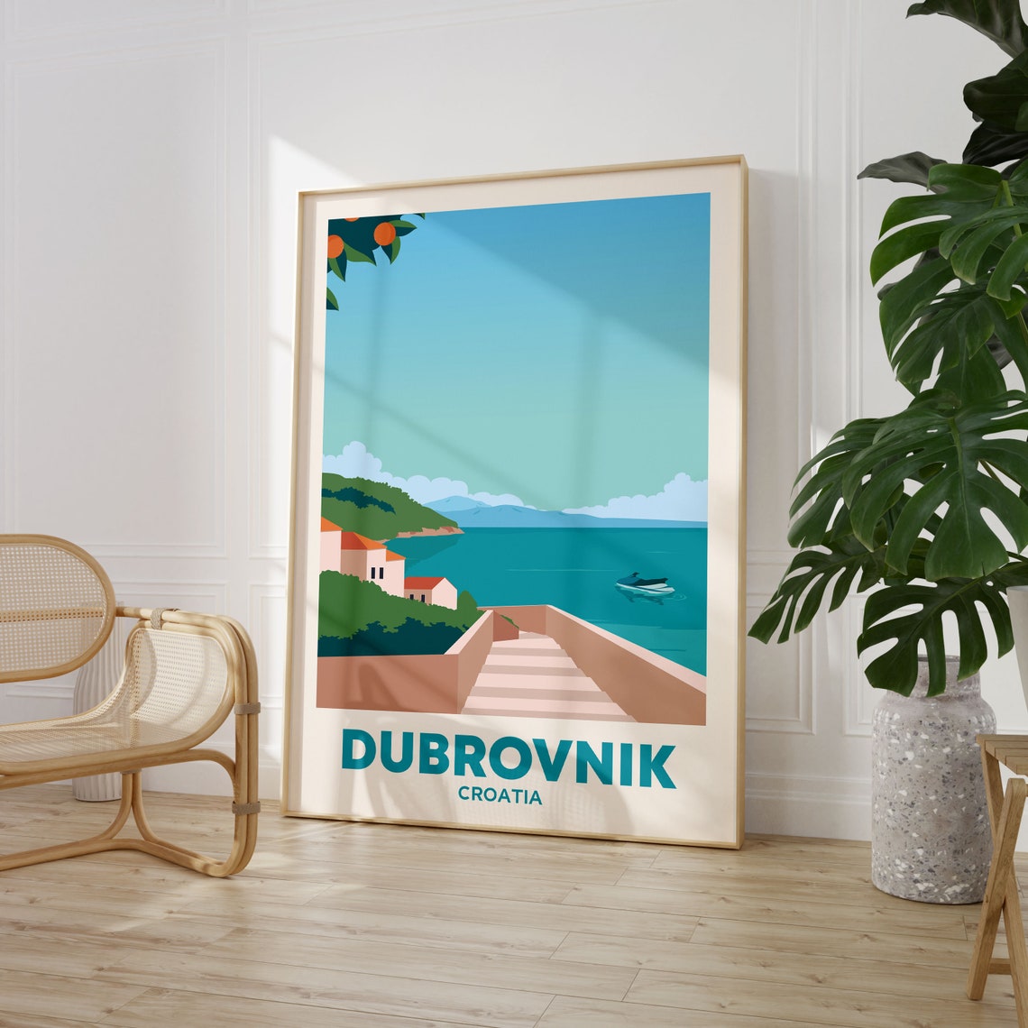 Dubrovnik Croatia Wall Art Traveller Gift Art Lovers Travel Market Wall Art Print Modern Travel Art Croatia Bedroom Living Room Poster - Image 2