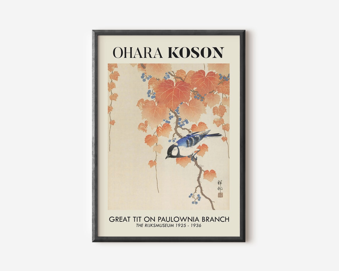 Ohara Koson Art Print Japanese Woodblock Poster Koson Vintage Exhibition Art Print Famous Artist Birds Print Gallery Wall Home Decor