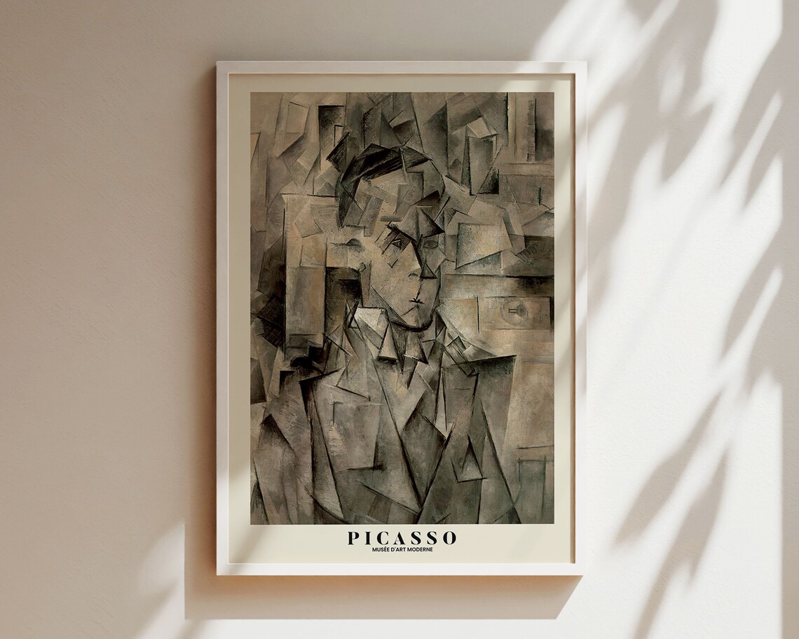 Picasso Cubist Portrait Monochrome Modern Museum Gallery Poster - Image 4