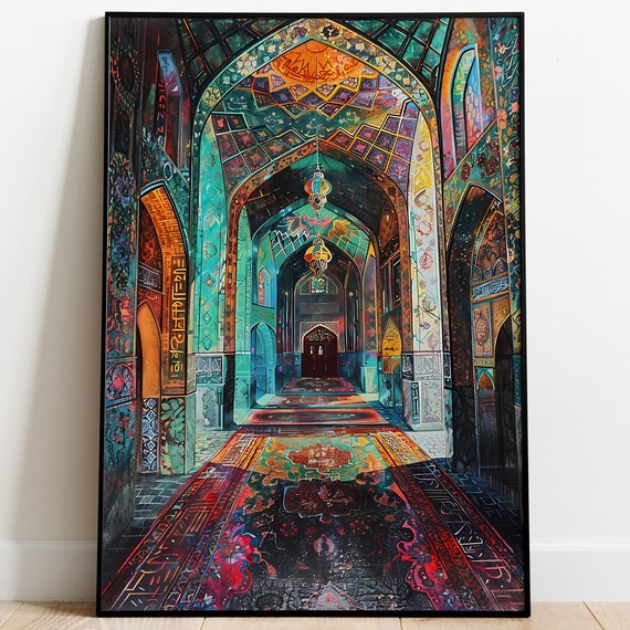 Persian Turkish Monument Painting Mughal Wall Art For Living Room Decor Instant Travel Poster