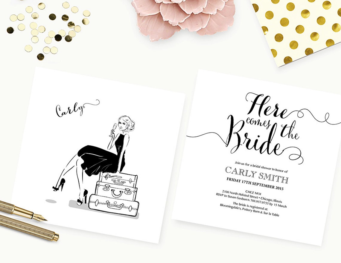Personalized Bride Fashion Illustration with Champagne Wall Art - Image 2