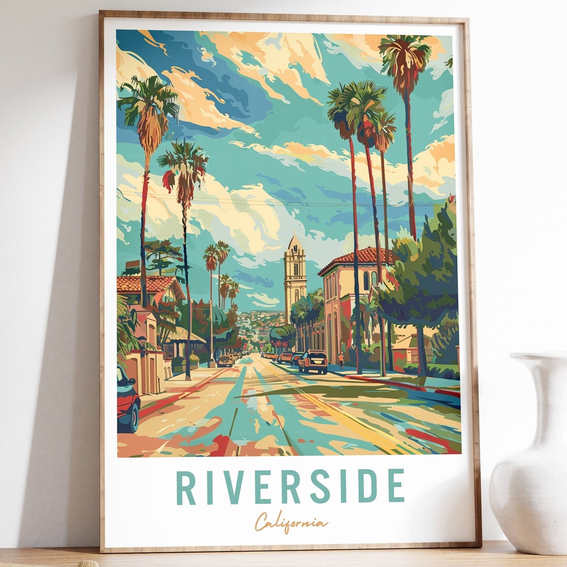 Riverside California Travel Poster Riverside Wall Art Riverside Print California Travel Gift City Art Usa Wall Art Travel Home Decor