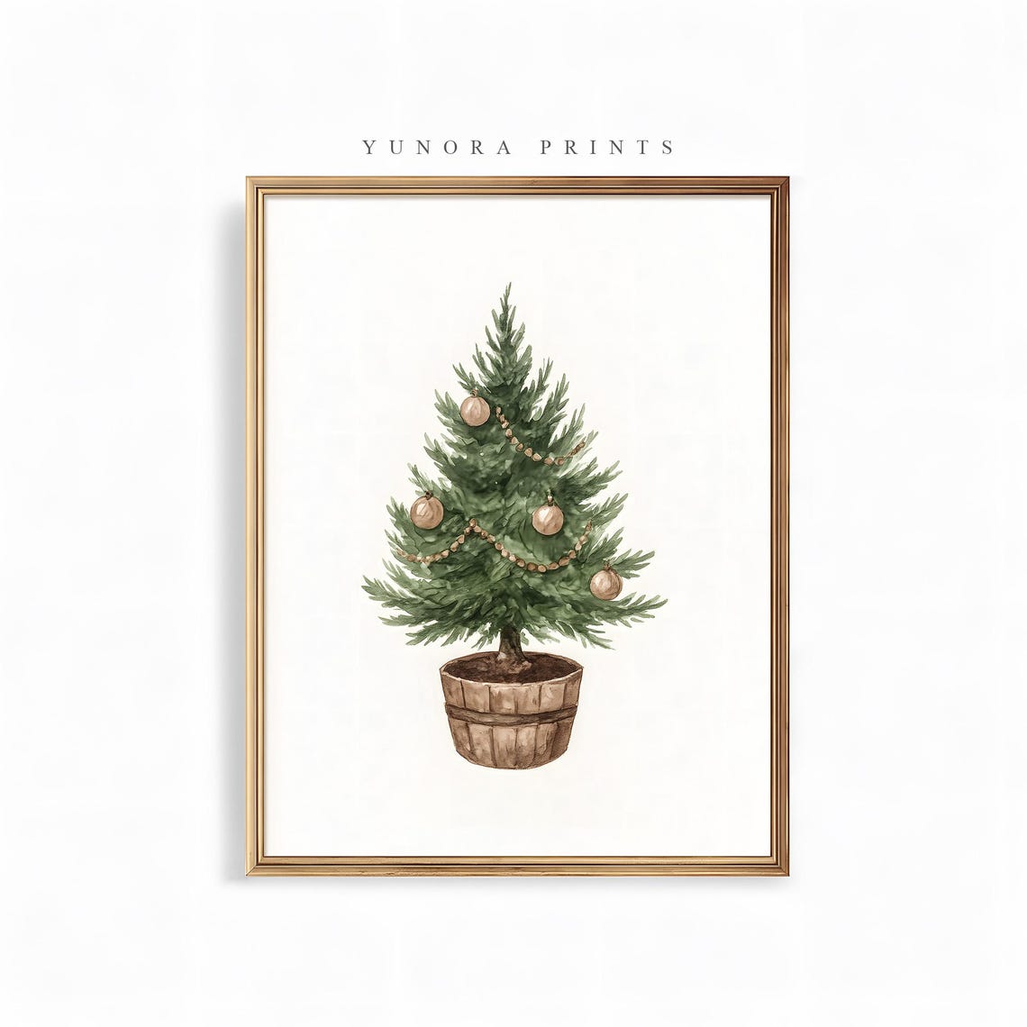 Minimalist Christmas Tree Art Print Winter Xmas Poster Cozy Holiday Wall Decor