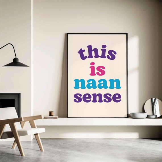 Art Naan Sense Punjabi Print Desi Poster Funny Food