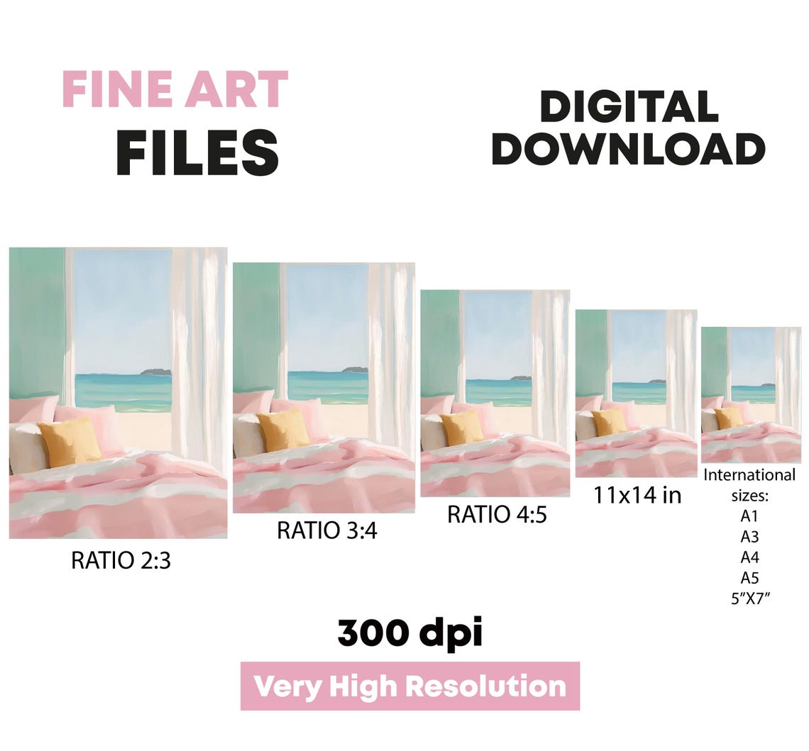 Ocean View Room Art Tropical Decor Summery Design In Pastel Shades For Beach Houses - Image 5