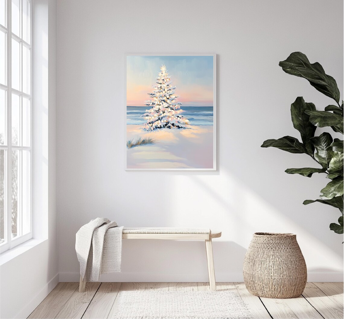 Christmas Tree Painting, Christmas Home Decor Art Print - Image 2