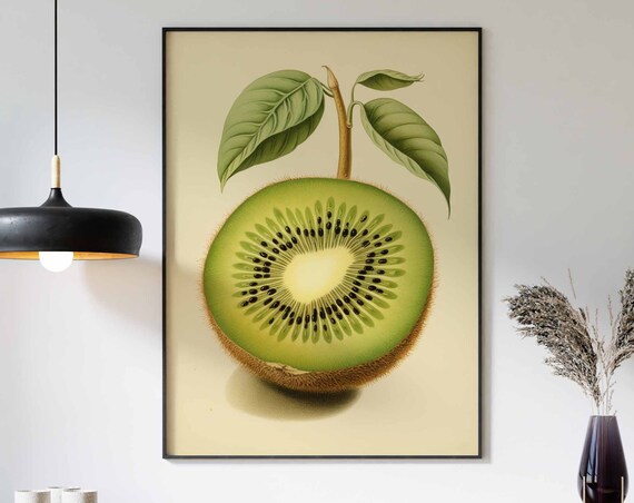 Food Print Fruit Print Kitchen Decor Food Poster Kitchen Art Food Dcor Kiwi Wall Art Vintage Decor Fruit Decor Kiwi Poster