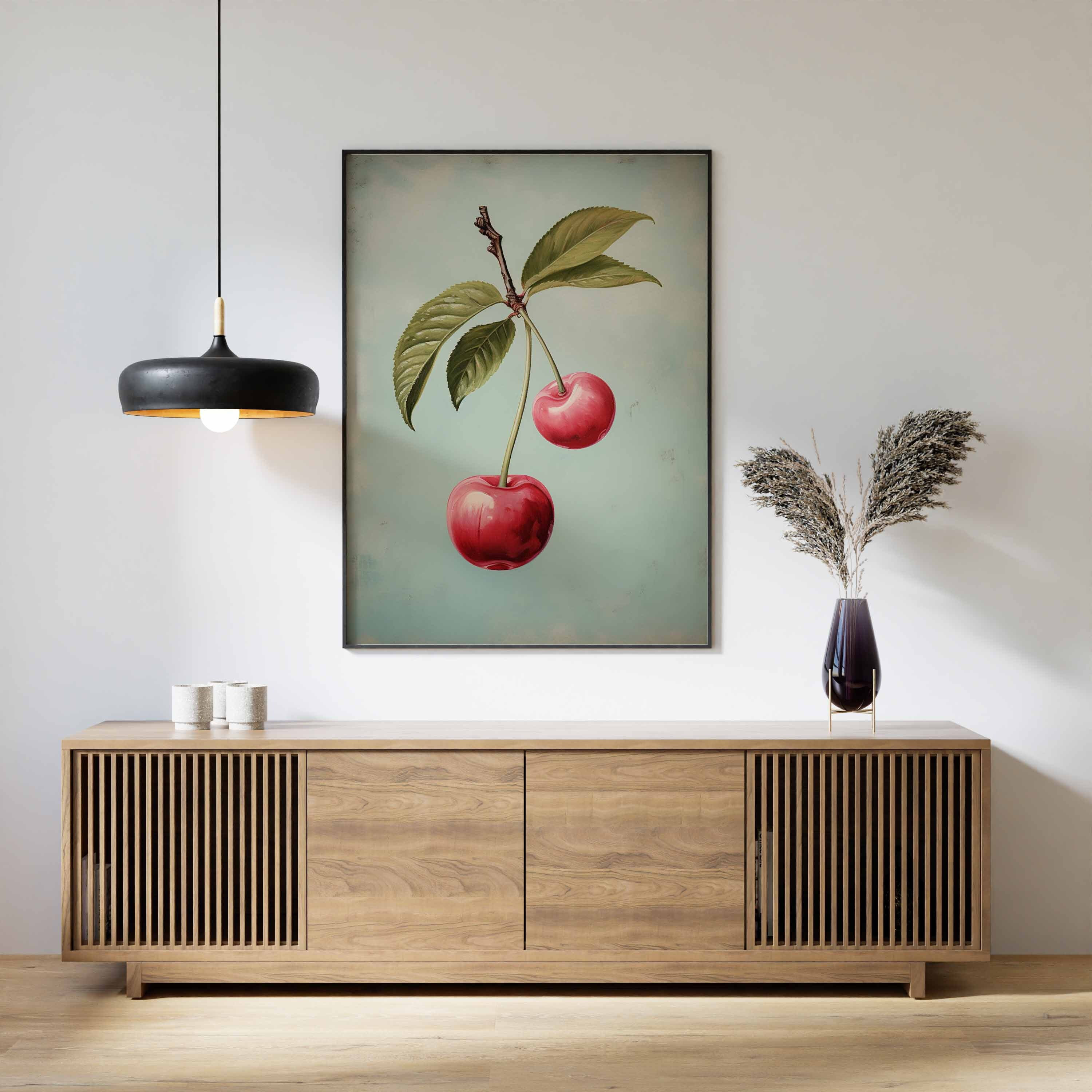 Food Print Fruit Print Kitchen Decor Food Poster Kitchen Art Food Decor Cherry Wall Art Vintage Decor Fruit Decor Cherry Poster