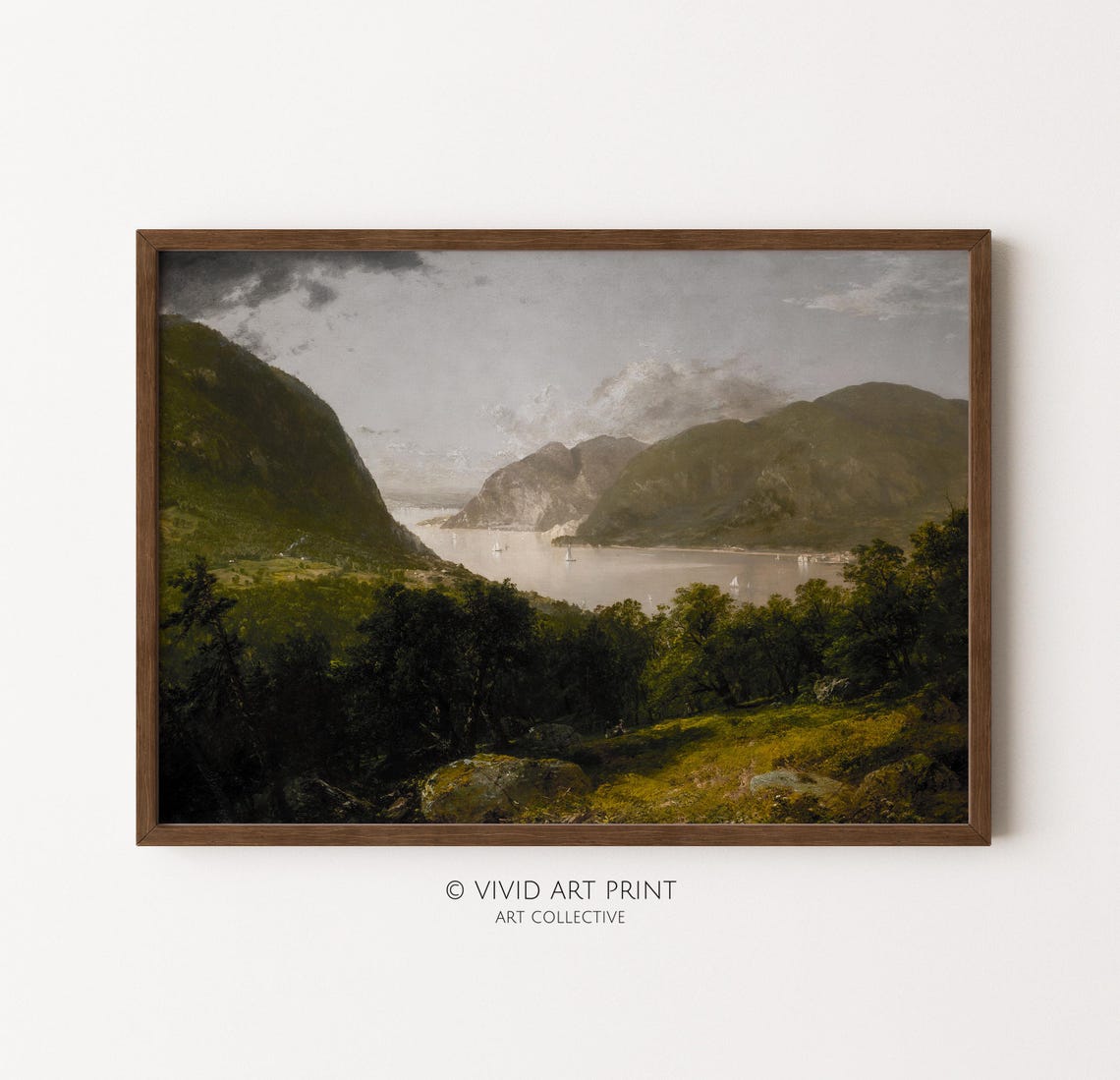 Riverside Landscape Wall Art Vintage Romantic Hudson River School Home Decor Vivid Art Print Jk 712