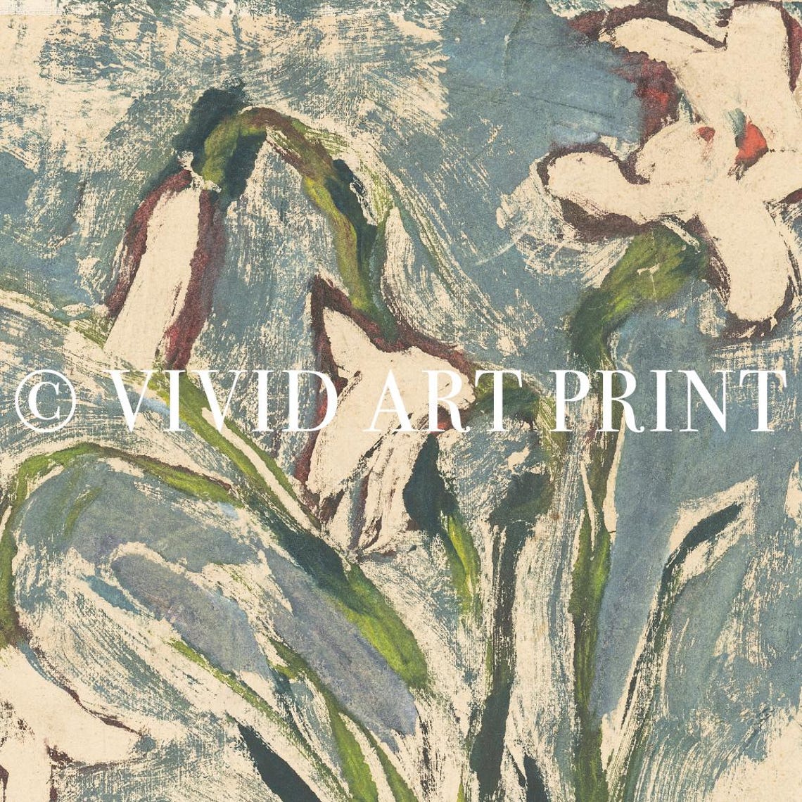 Vintage Abstract Lilies, Botanical Art Print - Image 4