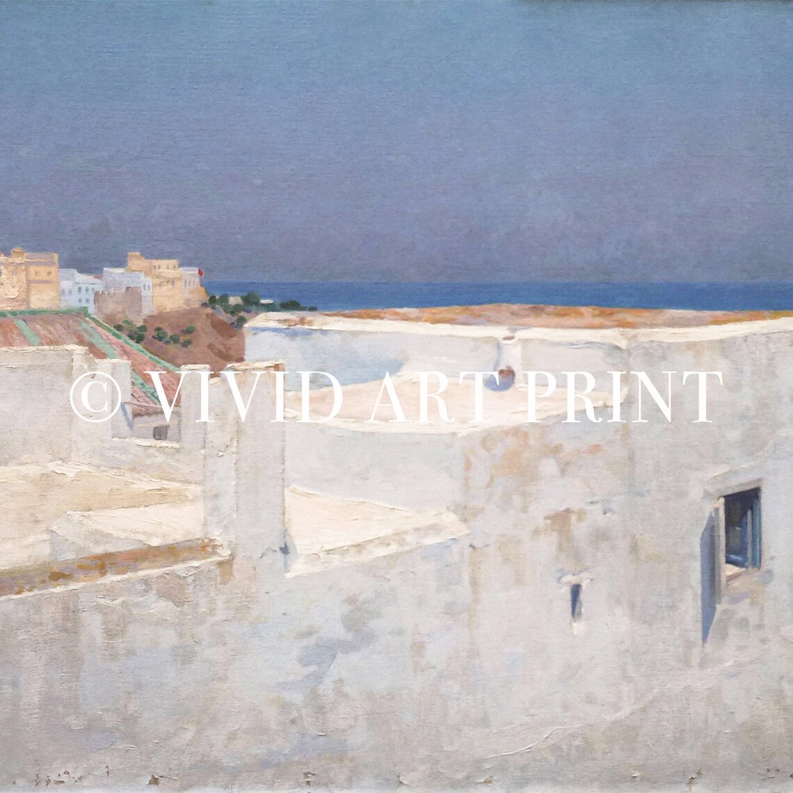 Vintage Mediterranean Terraces Of Tangier Art Print - Image 4