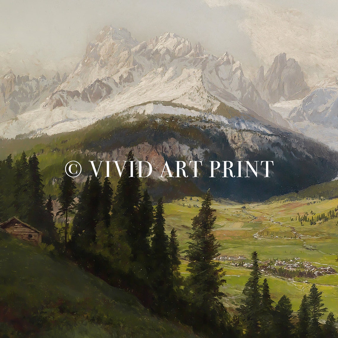 Mountain Landscape Painting Art Vintage Instant Home Decor Vivid Art Print Dv 109 - Image 4