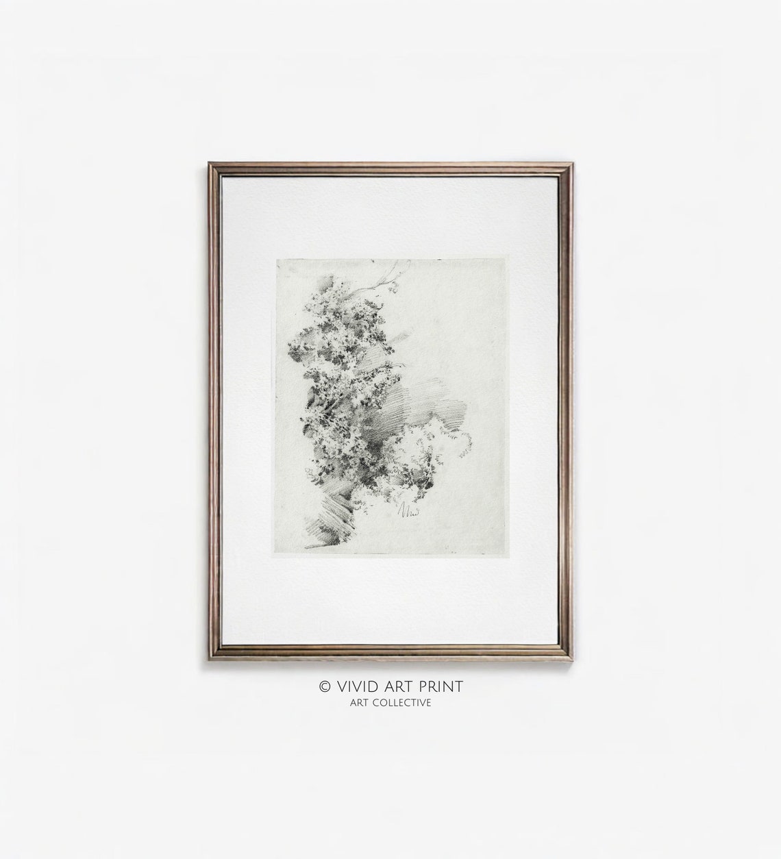 Antique Pencil Sketch Art Forest Dreamscape Vintage Home Wall Art Decor Vivid Art Print Fd 117