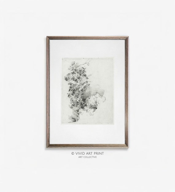 Antique Pencil Sketch Art Forest Dreamscape Vintage Home Wall Art Decor Vivid Art Print Fd 117