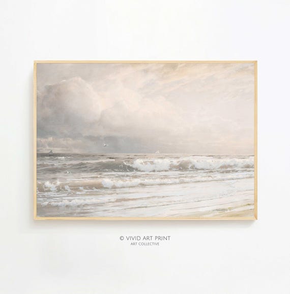 Ocean Landscape Wall Art Vintage Seascape Moody Nursery Home Decor Vivid Art Print Wr 316