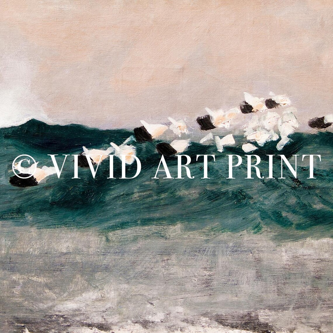 Abstract Sea Birds Flying, Vintage Minimalist Art Print - Image 4