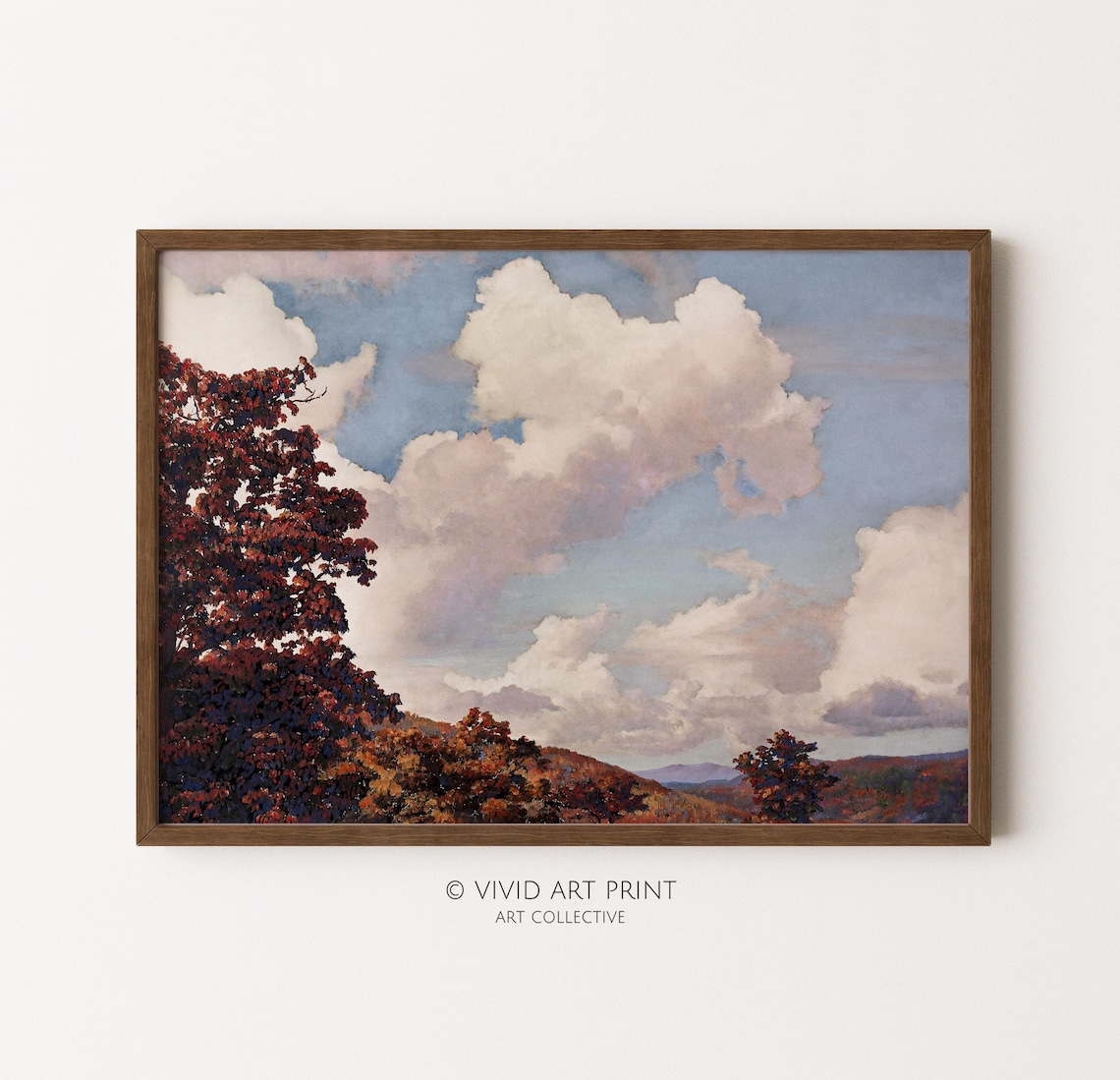Autumn Landscape, Vintage Rustic Cottage Core
