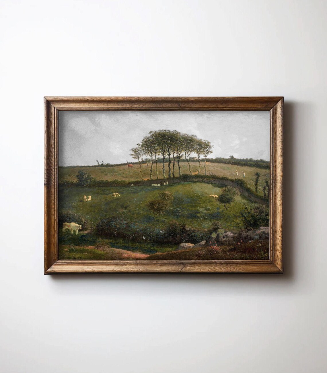 Antique Pastoral Valley Landscape, Vintage Rustic Art Print - Image 2